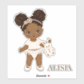 Autocollant en vinyle pour bébé afro-américain Boh (Feuille)