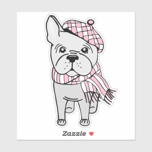 Autocollant en vinyle pour chien de taureau frança (Feuille)