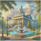 Autocollant en vinyle Raleigh North Carolina 3 pou (Devant)