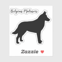 Autocollant en vinyle silhouette de chien malinois