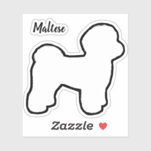Autocollant en vinyle silhouette de chien maltais