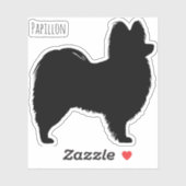 Autocollant en vinyle silhouette de chien Papillon (Feuille)