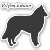 Autocollant en vinyle Silhouette pour chien Tervur (Devant)