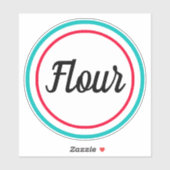 Autocollant en vinyle style rétro à la farine (Feuille)