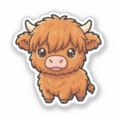 Autocollant en vinyle sur mesure de bébé vache Hig (Recto)