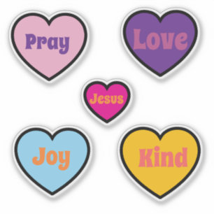 Autocollant en vinyle sur mesure Faith Hearts