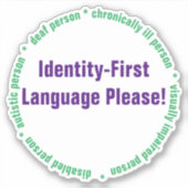 Autocollant en vinyle sur mesure pour le langage i (Devant)