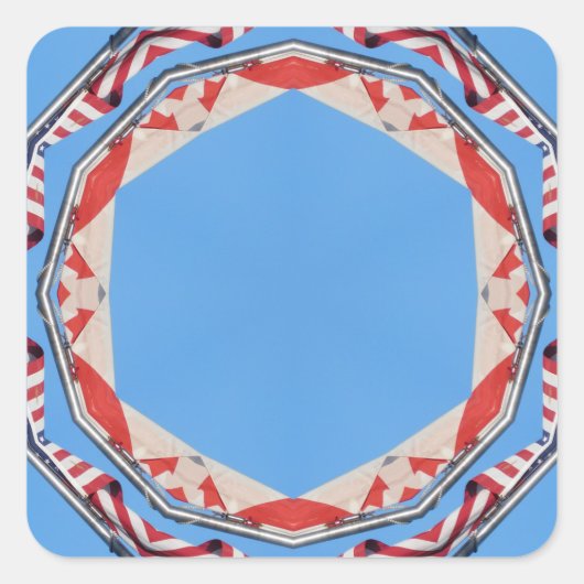 Autocollant encadré pour drapeau américain et cana (Devant)