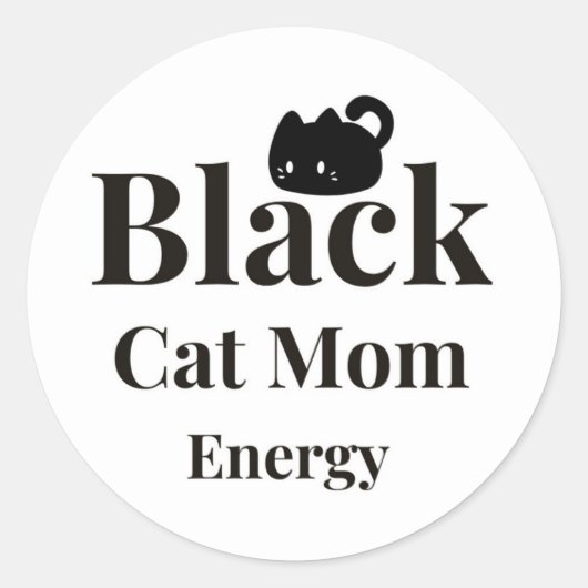 Autocollant Énergie de Maman Chat Noir – Décalcoma (Devant)