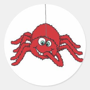 Autocollant enfant araignée rouge amusant
