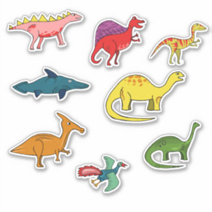 Autocollant enfant dinosaure coloré