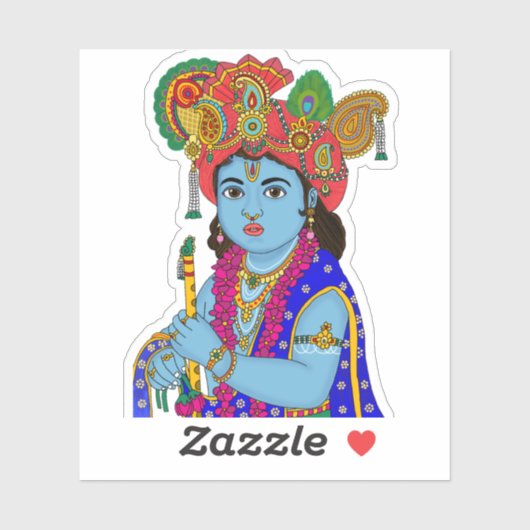Autocollant Enfant Krishna (Feuille)