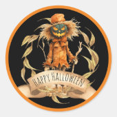 Autocollant Épouvantail Cool Joyeux Halloween (Devant)