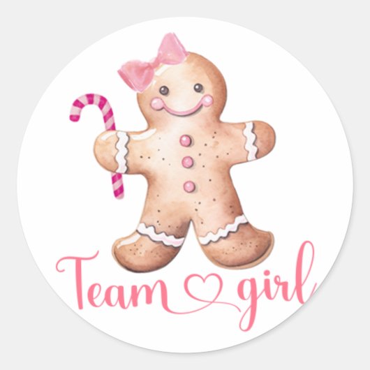 Autocollant Équipe Fille Biscuit Hiver Rose (Devant)