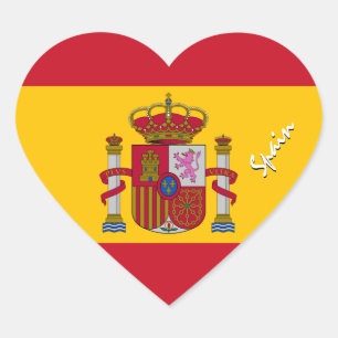 Autocollant Espagne, Cœur, Drapeau Espagnol Patrio