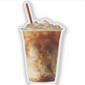 Autocollant esthétique de café glacé mignon (Devant)