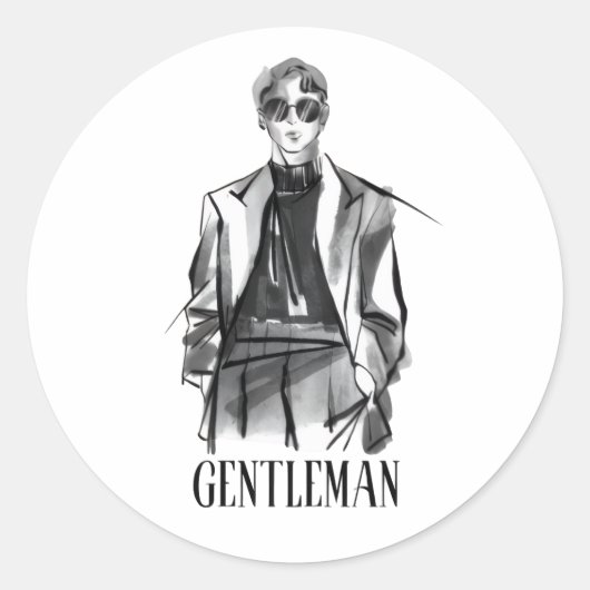 Autocollant esthétique gentleman (Devant)
