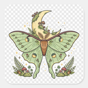 Autocollant esthétique Goblincore papillon lunaire