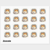 Autocollant esthétique hiver mignon chat (Feuille)