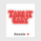 Autocollant esthétique "Take It Easy" Rétro Groovy (Feuille)