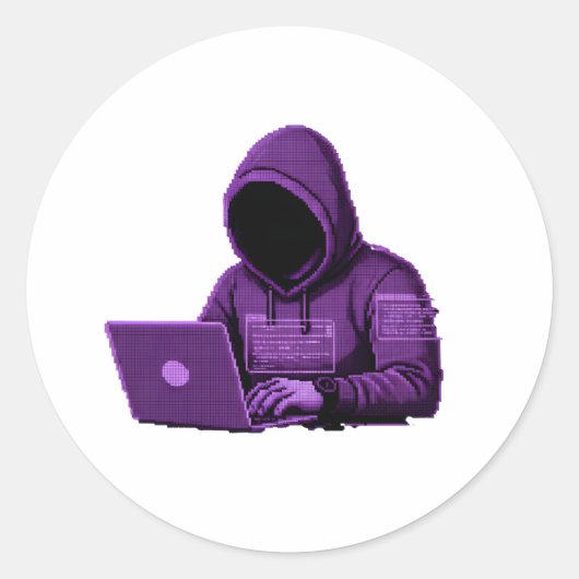 autocollant esthétique violet pixel art cyber pira (Devant)