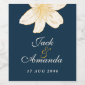 Autocollant et étiquette de bouteille de vin bleu  (Étiquettes simples)