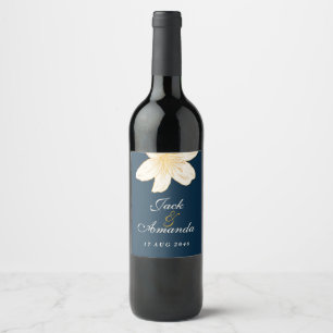 Autocollant et étiquette de bouteille de vin bleu