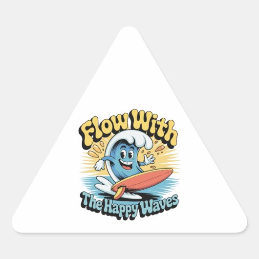 Autocollant Étanche Flow With The Happy Waves (Devant)