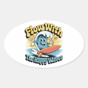 Autocollant Étanche Flow With The Happy Waves
