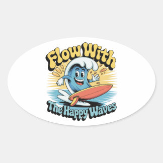 Autocollant Étanche Flow With The Happy Waves
