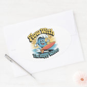 Autocollant Étanche Flow With The Happy Waves (Enveloppe)