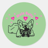 Autocollant Étiquette Bouledogue français (Devant)