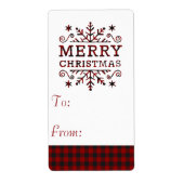 Autocollant étiquette cadeau flocon de neige Joyeu (Devant)