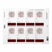 Autocollant étiquette cadeau flocon de neige Joyeu (Feuille entière)