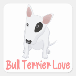 Autocollant / Étiquette Chien Bull Terrier Bleu