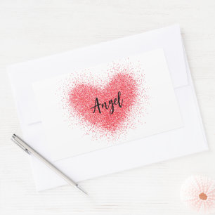 Autocollant, Étiquette - Coeur rouge