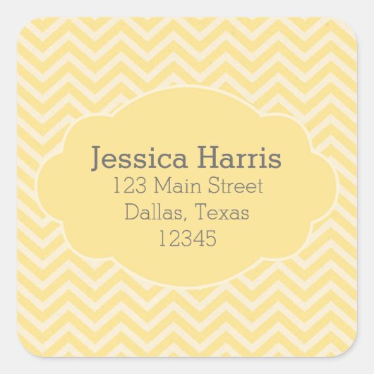 Autocollant Étiquette de adresse Chevron jaune (Devant)