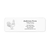 Autocollant Étiquette de adresse de la ferme-coq (Devant)