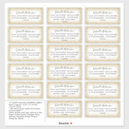 Autocollant Étiquette de adresse de nom de bénéfic (Feuille)