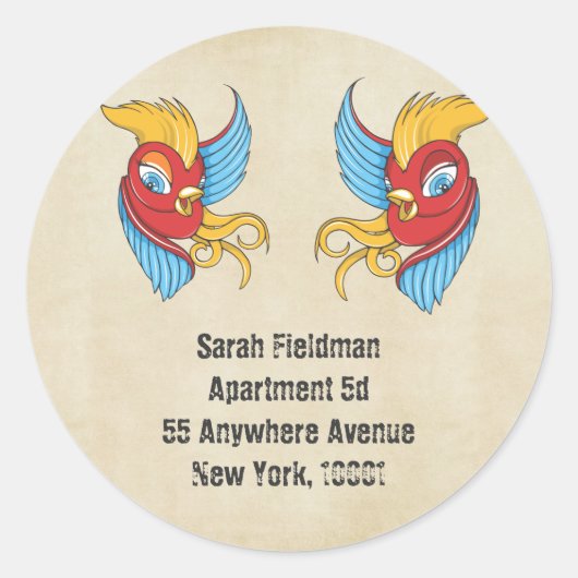 Autocollant Étiquette de adresse de nom d'hirondel (Devant)