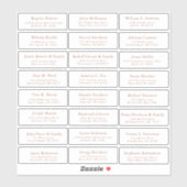 Autocollant étiquette de adresse invité mariage en (Feuille)