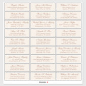 Autocollant étiquette de adresse invité mariage en (Feuille)