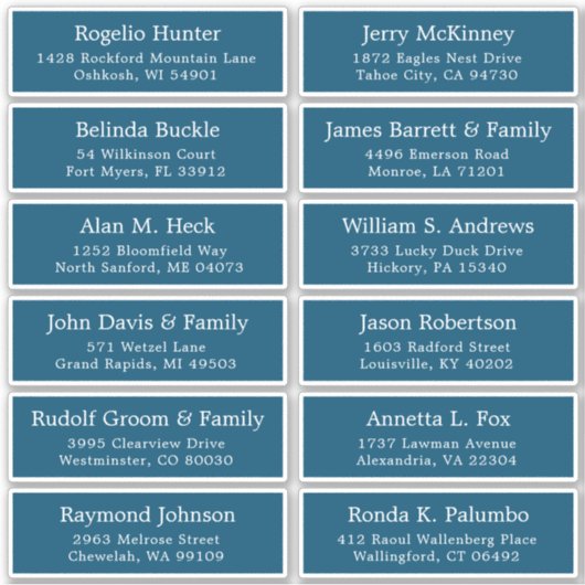 Autocollant étiquette de adresse invité mariage pe (Devant)