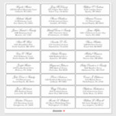 Autocollant étiquette de adresse invité mariage pe (Feuille)