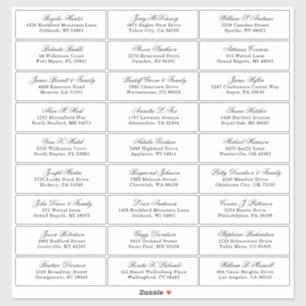 Autocollant étiquette de adresse invité mariage pe