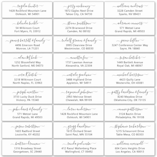 Autocollant étiquette de adresse invité mariage pe (Devant)