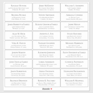 Autocollant étiquette de adresse invité mariage pe