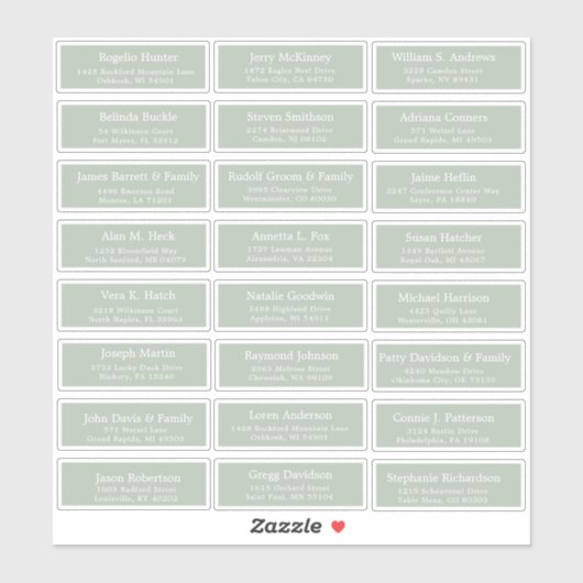 Autocollant étiquette de adresse invité mariage pe (Feuille)