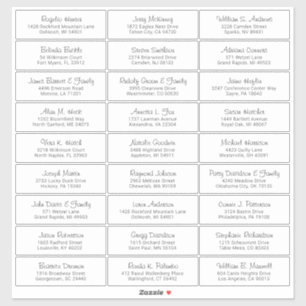 Autocollant étiquette de adresse invité mariage pe