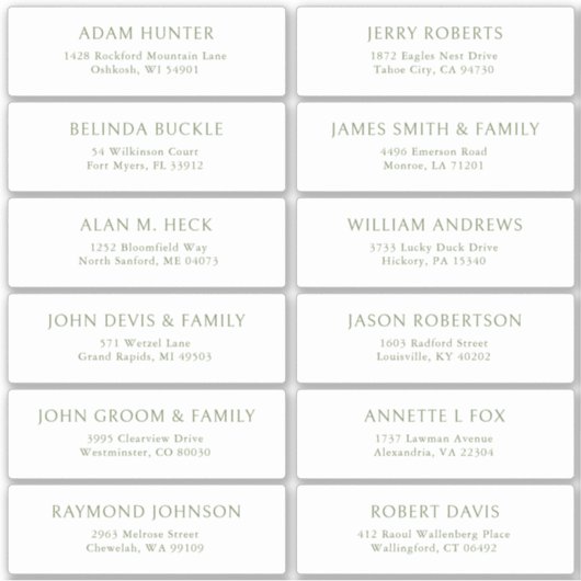 Autocollant étiquette de adresse invité mariage pe (Devant)